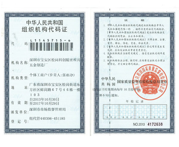 組織機構（gòu）代碼證